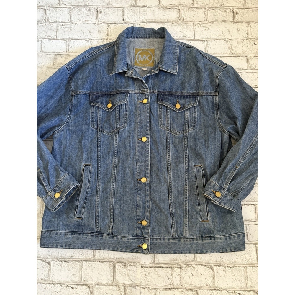 Michael Kors Women's Denim Jean Jacket Size XL with Gold Buttons.